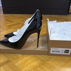 Christian Louboutin Black Patent Leather Stiletto Kate 100m Heels
